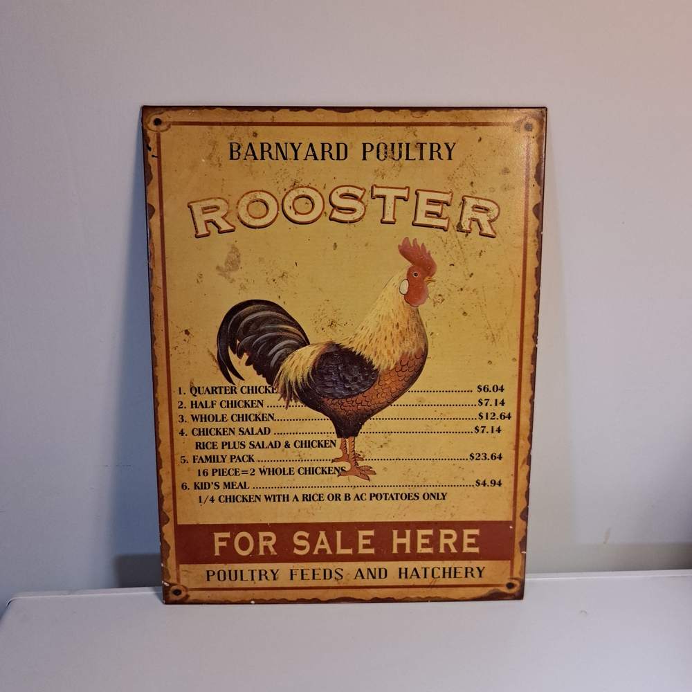 Barnyard Poultry Rooster Sign